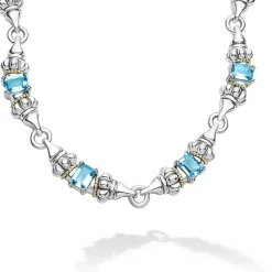 Shop Swiss Blue Topaz Caviar Necklace Gemstones
