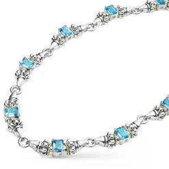 Shop Swiss Blue Topaz Caviar Necklace Gemstones