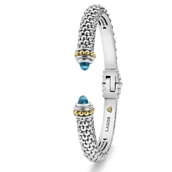 Fashion Swiss Blue Topaz Cuff Bracelet | 8Mm Gemstones