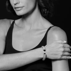 Best Swiss Blue Topaz Cuff Bracelet | 12Mm Two-Tone