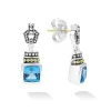 Best Swiss Blue Topaz Drop Earrings Caviar Earrings