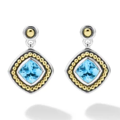Online Swiss Blue Topaz Drop Earrings Gemstones
