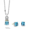 Cheap Swiss Blue Topaz Gift Set Two-Tone