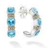 Best Sale Swiss Blue Topaz Hoop Earrings Gemstones