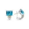 Store Swiss Blue Topaz Huggie Earring Gemstones