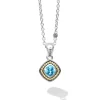 Online Swiss Blue Topaz Pendant Necklace Two-Tone