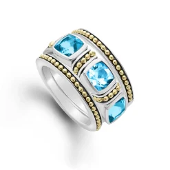 Best Sale Swiss Blue Topaz Stacking Rings Gemstones
