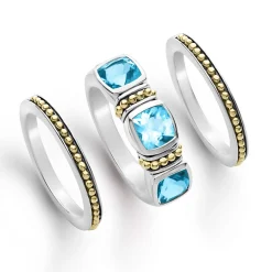 Online Swiss Blue Topaz Stacking Rings Stacking Rings