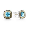 Fashion Swiss Blue Topaz Stud Earrings Gemstones