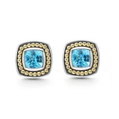 Fashion Swiss Blue Topaz Stud Earrings Gemstones