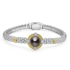Sale Tahitian Black Pearl Diamond Caviar Bracelet | 6Mm Diamonds