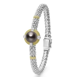 Sale Tahitian Black Pearl Diamond Caviar Bracelet | 6Mm Diamonds