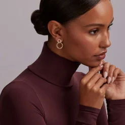 Shop The Drop Double Circle Diamond Drop Earrings Diamonds