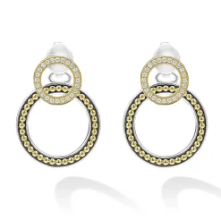 Shop The Drop Double Circle Diamond Drop Earrings Diamonds