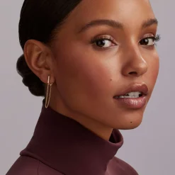 Fashion The Drop 18K Gold And Diamond Drop Earrings Gold