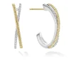 Shop Thin Two-Tone Caviar X Diamond Hoop Diamonds