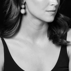 Shop Three Ceramic Circle Drop Earrings Gemstones