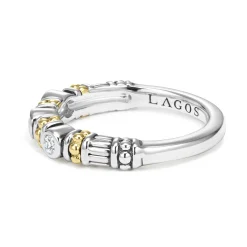 Outlet Three Diamond Stacking Ring Two-Tone