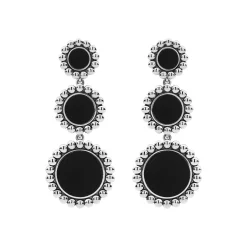Sale Three Onyx Circle Drop Earrings Gemstones