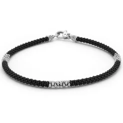 Best Sale Three Silver Station Matte Ceramic Bracelet | 3Mm Bracelets