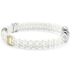 Fashion Three Station Ceramic Diamond Bracelet | 9Mm Diamonds