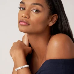 Outlet Three Station Ceramic Diamond Bracelet | 9Mm Diamonds