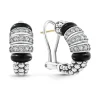 Best Sale Three Station Ceramic Diamond Hoop Earrings Silver