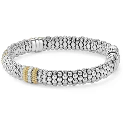 Best Three Station Diamond Caviar Bracelet | 9Mm Diamonds