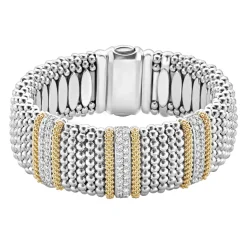 Fashion Three Station Diamond Caviar Bracelet | 23Mm Diamonds