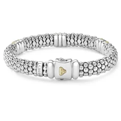 Fashion Three Station Diamond Caviar Bracelet | 9Mm Two-Tone