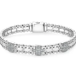 Shop Three Station Diamond Link Bracelet Link Bracelets