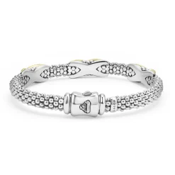 Outlet Three Station Diamond X Caviar Bracelet | 6Mm Two-Tone
