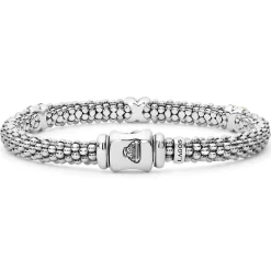 Hot Three Station Gold X Diamond Caviar Bracelet | 6Mm Caviar Bracelets