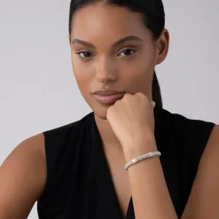 Sale Three Station Silver X Diamond Bracelet | 6Mm Silver