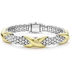 Online Three Station X Caviar Bracelet | 9Mm Two-Tone