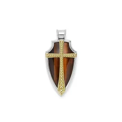 Cheap Tiger Eye Shield Amulet Amulets