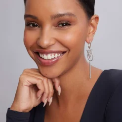 Best Triangle Circle Drop Earrings Silver