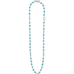 Sale Turquoise Beaded Necklace Silver