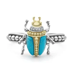 Fashion Turquoise Beetle Diamond Ring Gemstones