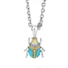Flash Sale Turquoise Beetle Diamond Pendant Necklace Gemstones