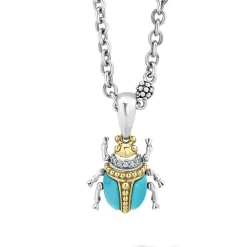 Flash Sale Turquoise Beetle Diamond Pendant Necklace Gemstones