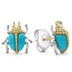 Sale Turquoise Beetle Stud Earrings Gemstones