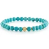 Best Sale Turquoise Gold Station Bead Bracelet Gold