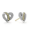 Sale Two-Tone Beaded Heart Stud Earrings Stud Earrings