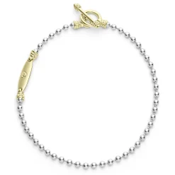 Discount Two-Tone Beaded Toggle Bracelet Two-Tone