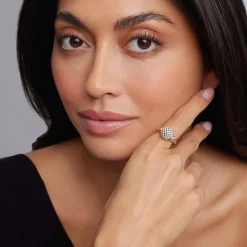 Discount Two-Tone Caviar Ball Ring Two-Tone