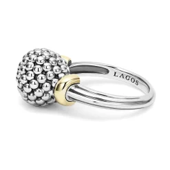 Discount Two-Tone Caviar Ball Ring Two-Tone