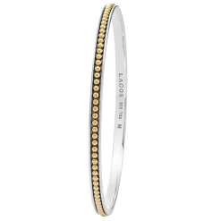 Store Two-Tone Caviar Beaded Bangle Two-Tone