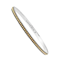 Store Two-Tone Caviar Beaded Bangle Two-Tone