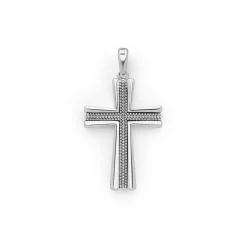 Discount Two-Tone Caviar Beaded Cross Amulet Amulets